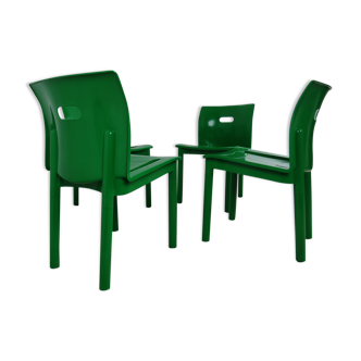 Stackable Chairs K 4870 Design Anna Castelli Ferrieri for Kartell Edition 1985 - - (Set of 4 Pcs)