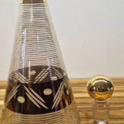 Carafe verre style art déco décor or