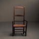 Old peasant armchair in solid wood and woven straw – Auvergne, 19th century.