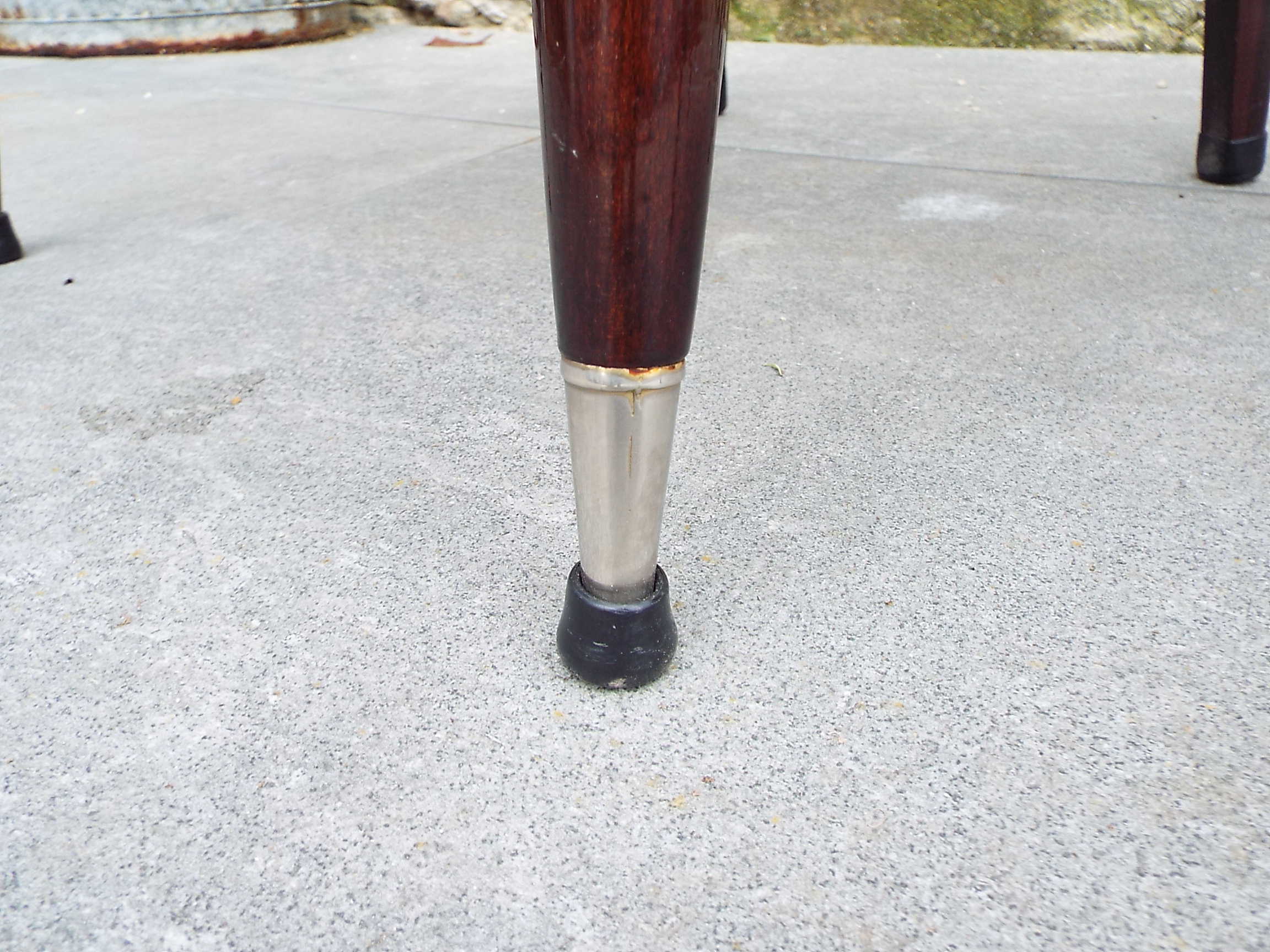 2 skai and wooden chairs