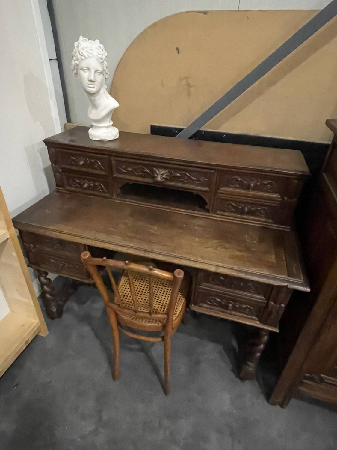 Vintage Style Louis XIII Desk in Oak