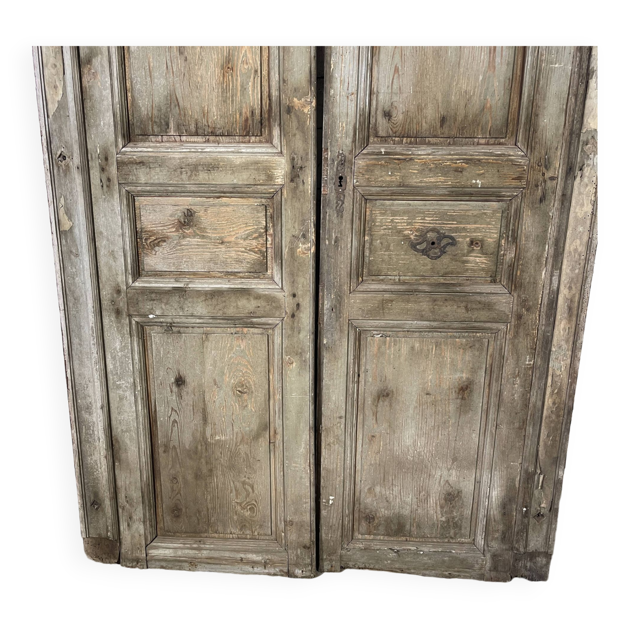 Double weathered wooden door