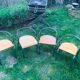 4 vintage school chairs Mullca by Jacques Hitier bleu