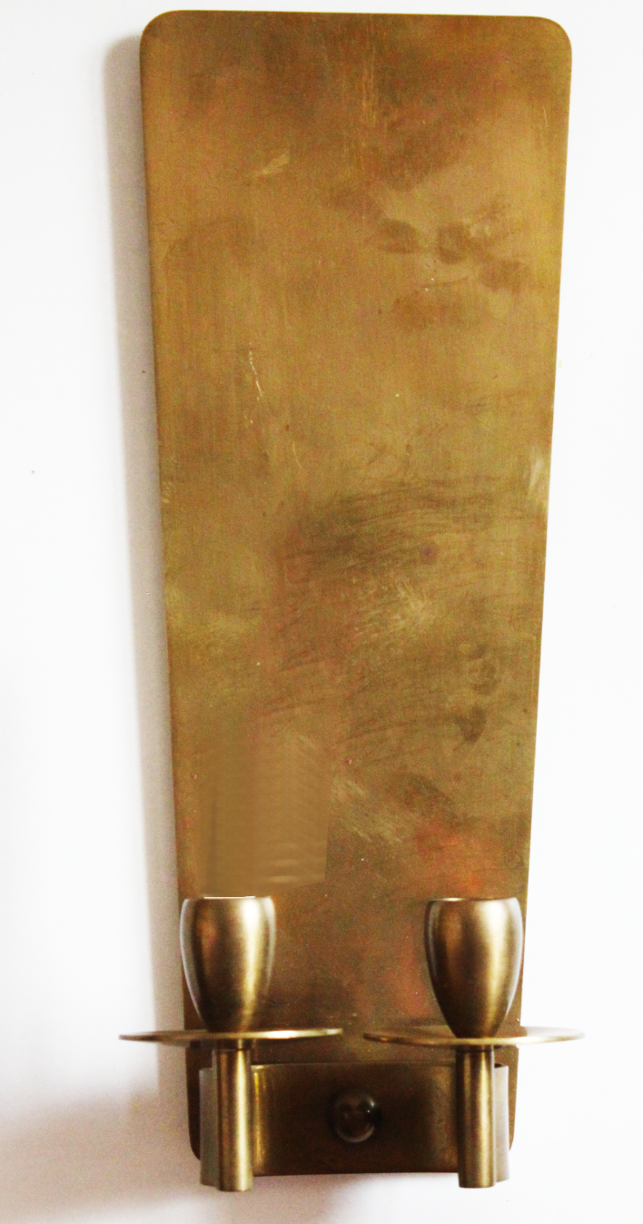 Brass wall candle holder