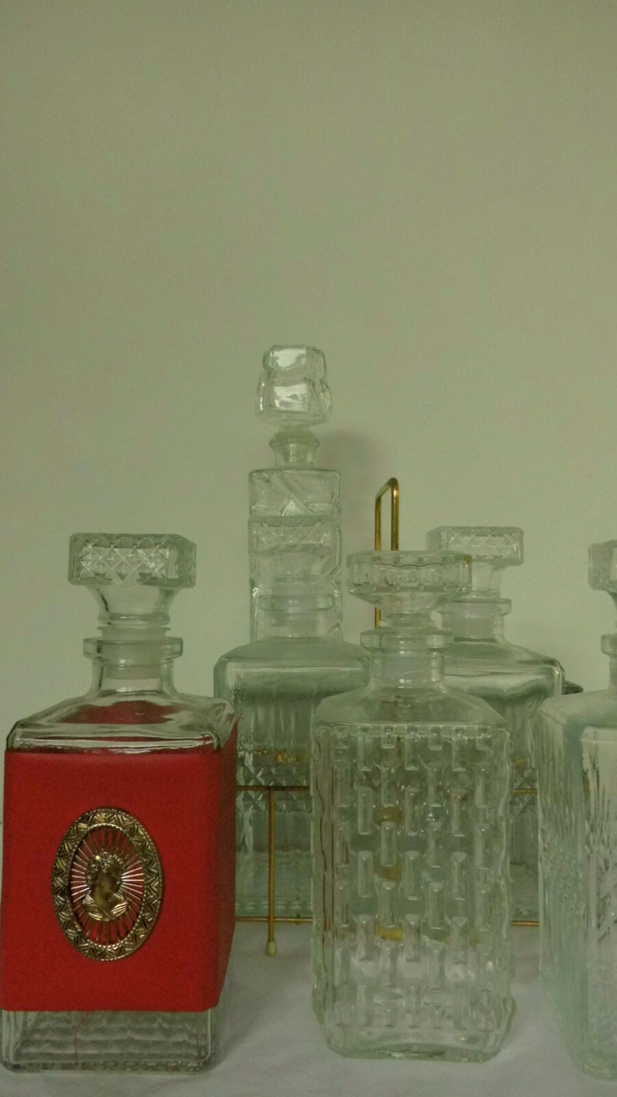Set of 8 glass decanter crystal