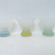 Set of 3 vintage frosted glass cups – 1990s