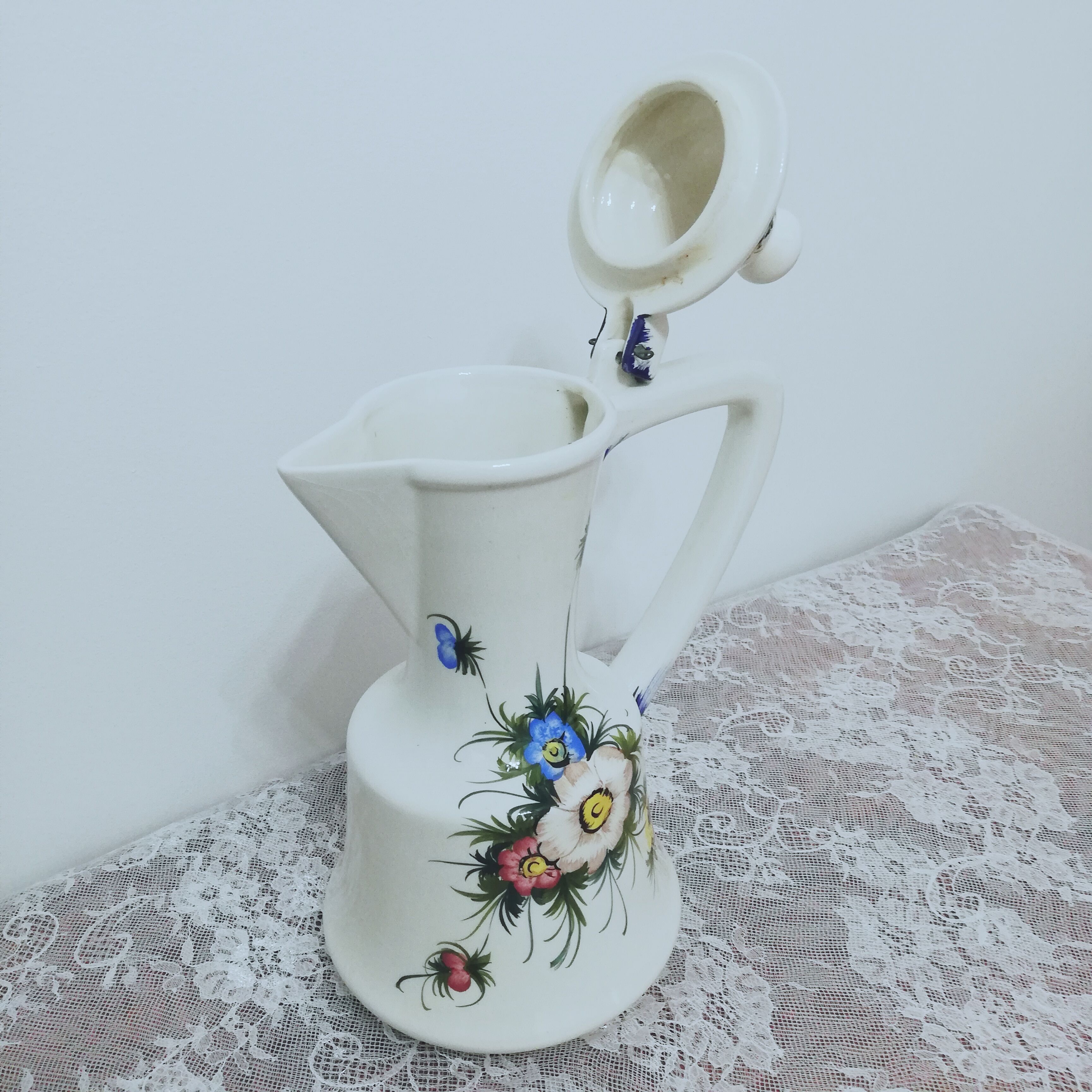 Pitcher vase in Italian earthenware