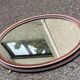 Miroir ovale vintage en bois massif 1960 82x60cm
