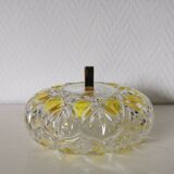 Bonbonnière, sucrier en verre transparent à facettes