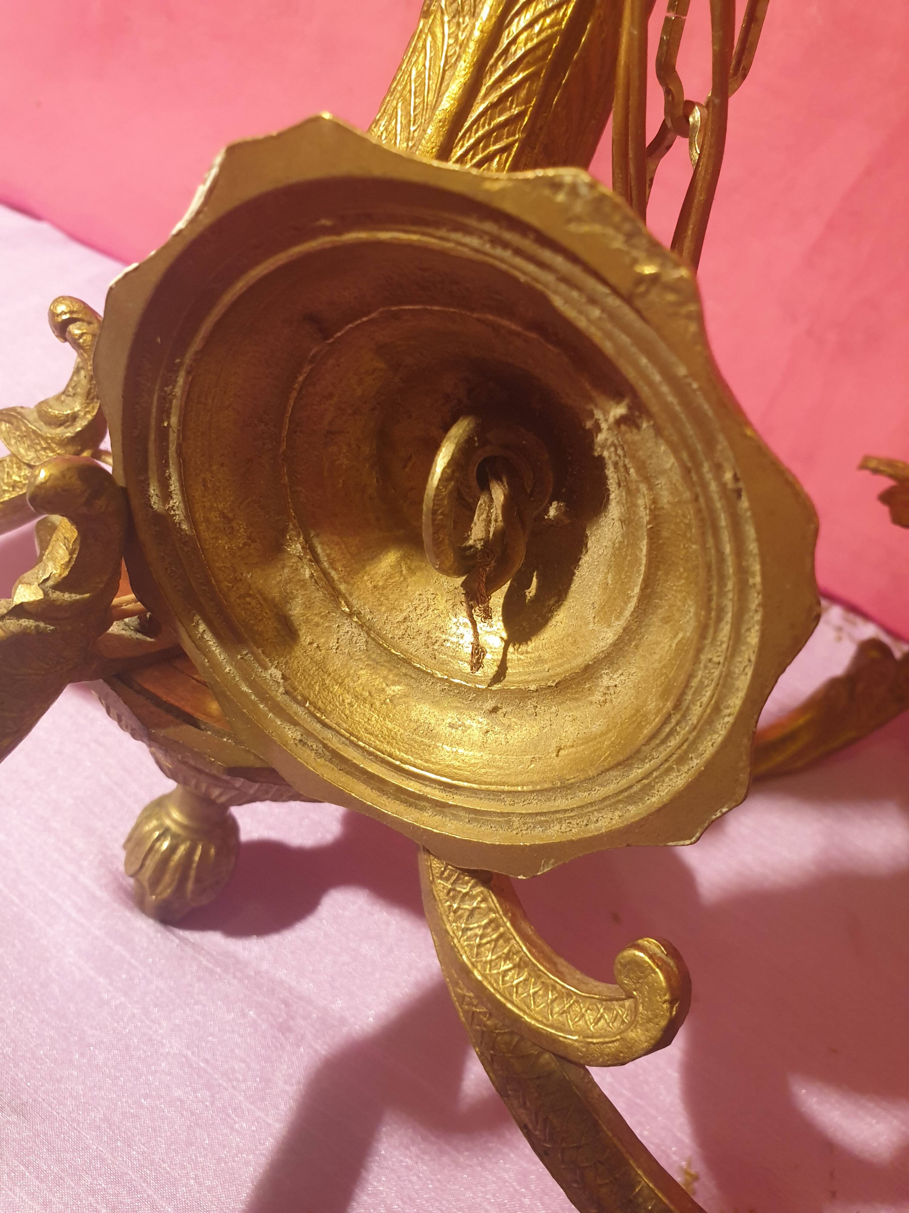 Louis XV style 5-light bronze chandelier