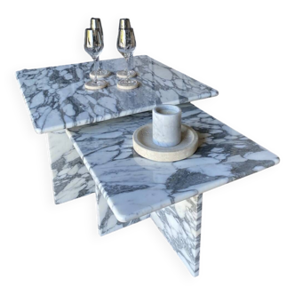 Square trundles 100% Arabescato marble