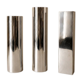 Chrome metal vases from the 1970s