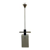 Suspension lumineuse en laiton et verre opalin années 1950