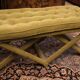 Mid-20th-designed green velvet bench