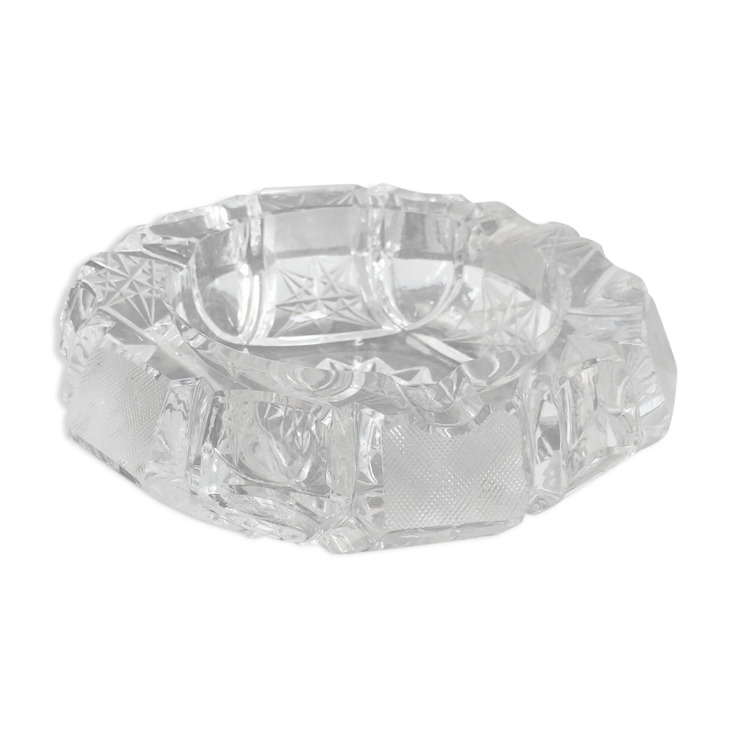 Cendrier vintage verre ciselé