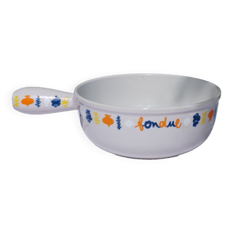 Enamelled cast iron fondue pan