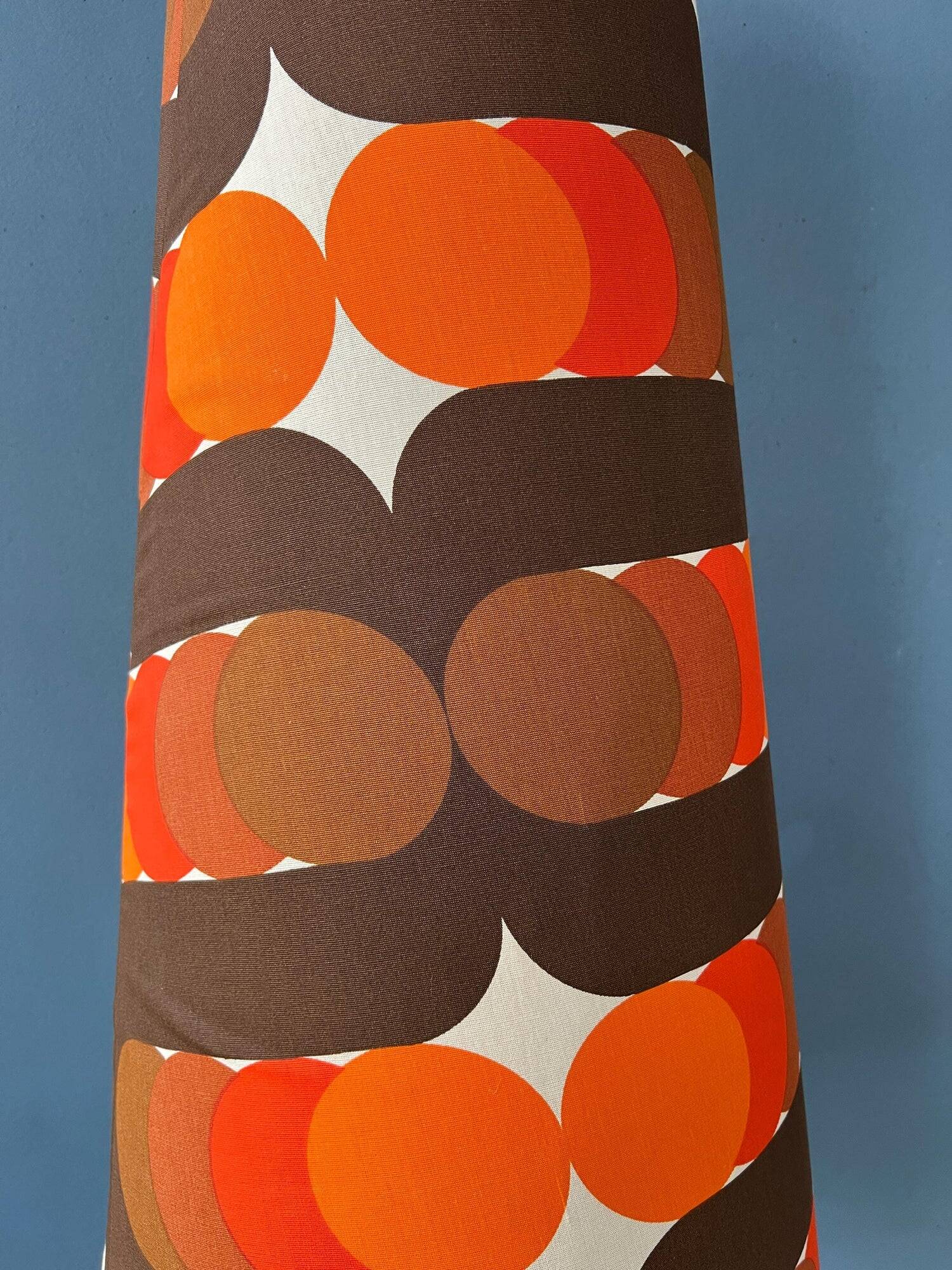Orange ceramic West Germany floor lamp with dotted shade