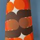 Orange ceramic West Germany floor lamp with dotted shade