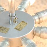 Vintage Textured Glass Chandelier: Mid-Century Kalmar Style Pendant Light