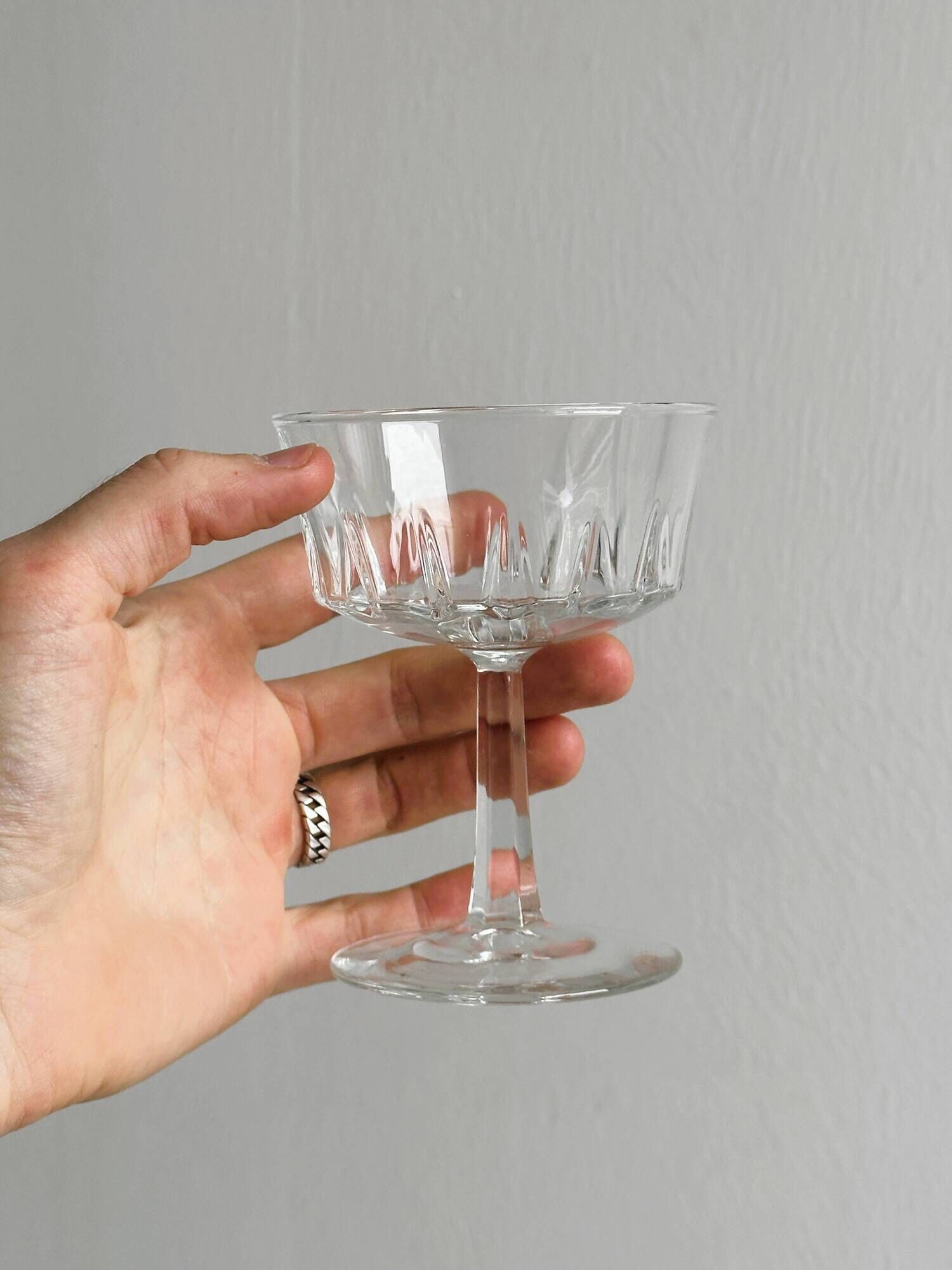 Set of 6 vintage glass cups for ice cream or champagne