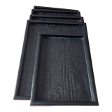 Set of 5 rectangular wooden serving trays
