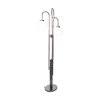 Italian lamppost 3 globes opalines 60s