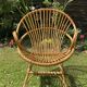 Paire de fauteuils rotin corbeille vintage