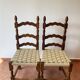 6 chaises italiennes rustiques, restaurées, années 1950