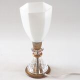 Hexagonal opaline lamp and crystal fan