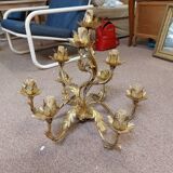 9-light golden flower chandelier
