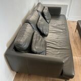 BoConcept leather sofa + matching ottoman