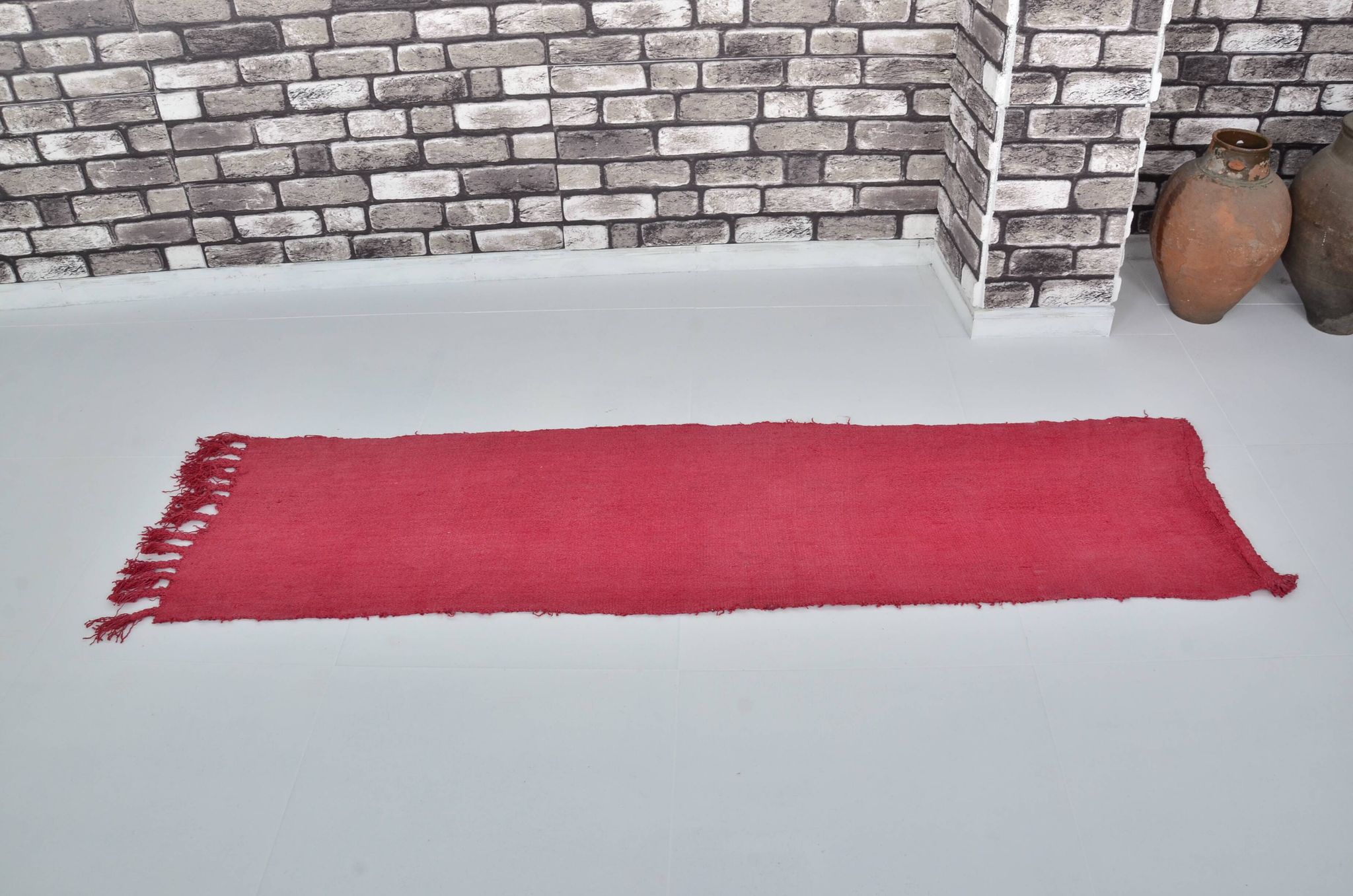 Tapis de couloir Kilim Hmep vintage rouge sku 3061
