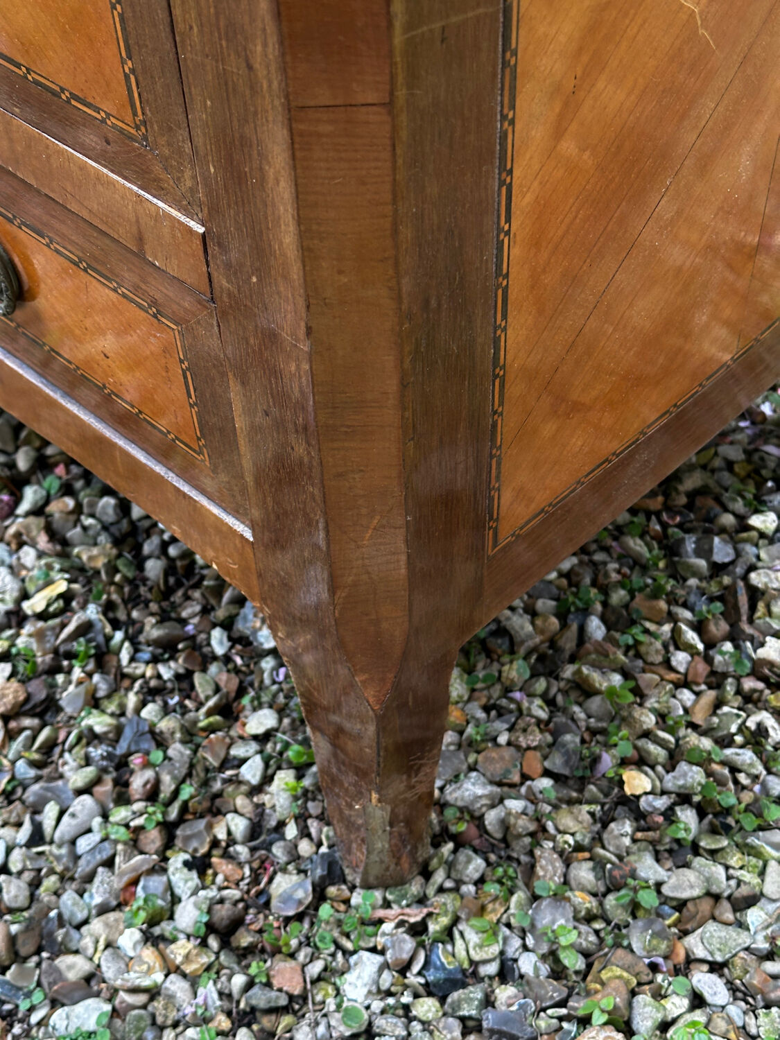 Transitional Louis XV - Louis XVI commode from the 19th century.