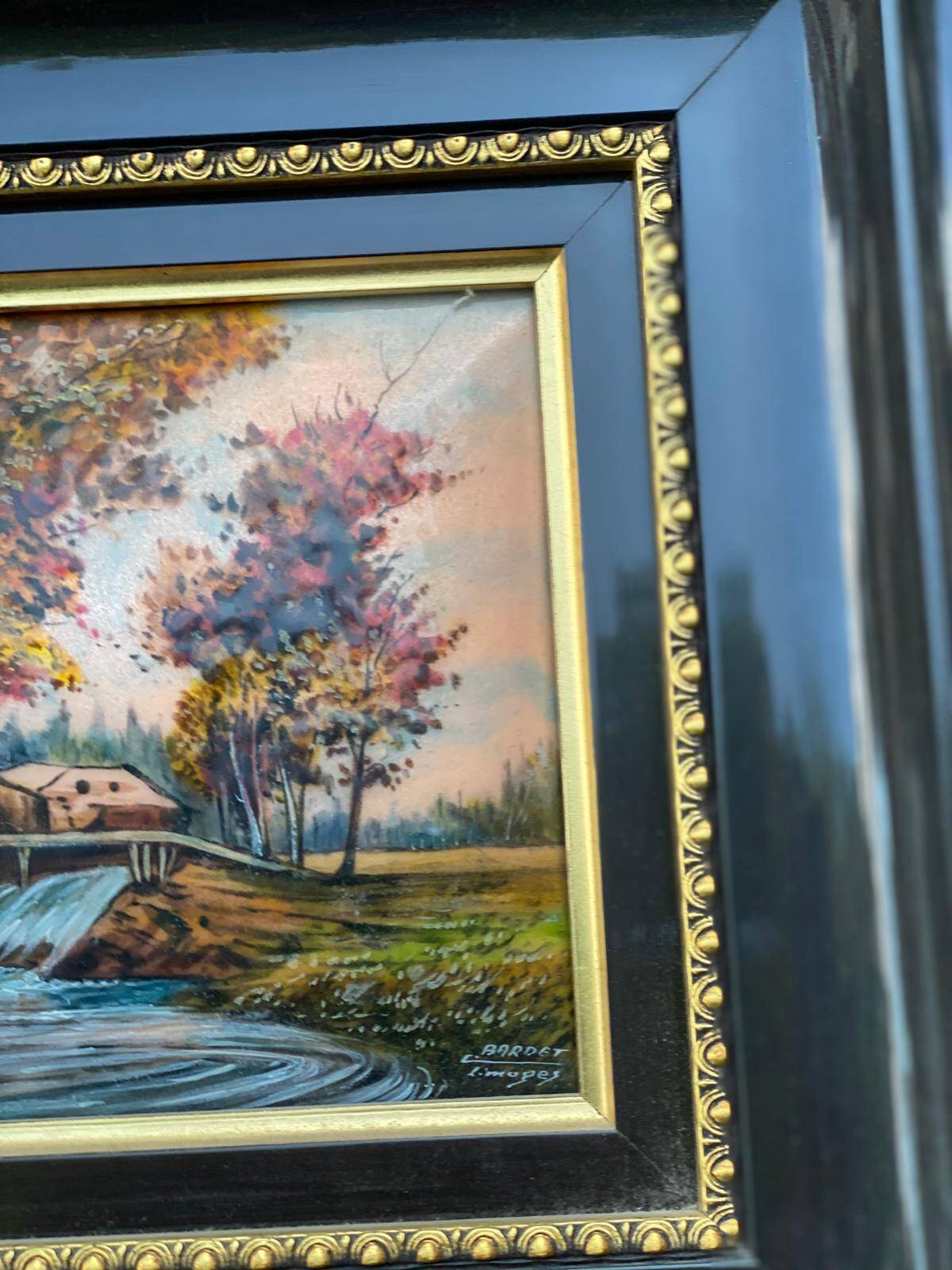 Bardet de Limoges black painting 36x31cm