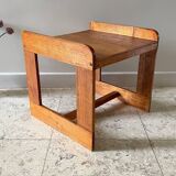 Table basse géométrique bois miel vintage