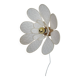 Applique murale fleur composée de pétales en rotin et broderie anglaise