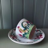 Cup and saucer Creil & Montereau "Rooster"