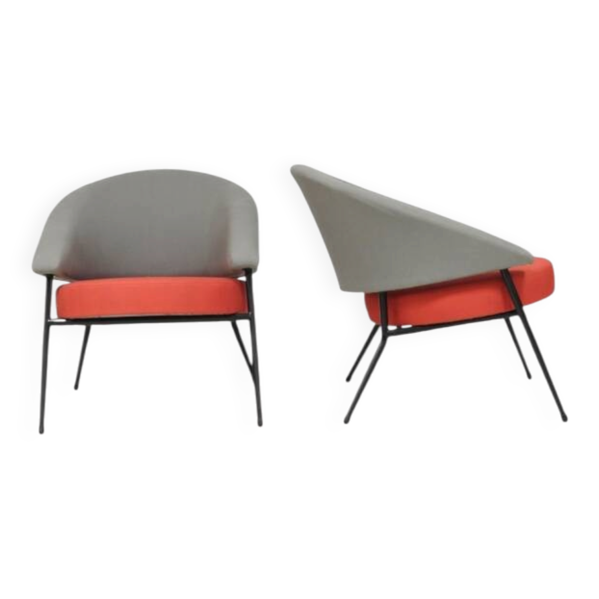 Pair of armchairs by Maurice Cabrol, French design from the 50s-60s.