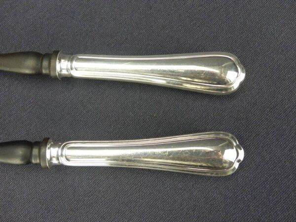 Couverts à salade en métal argenté et ébène, Christofle, Spatours