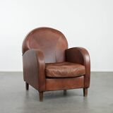 Beautiful art deco design armchair made of cowhide leather in English style