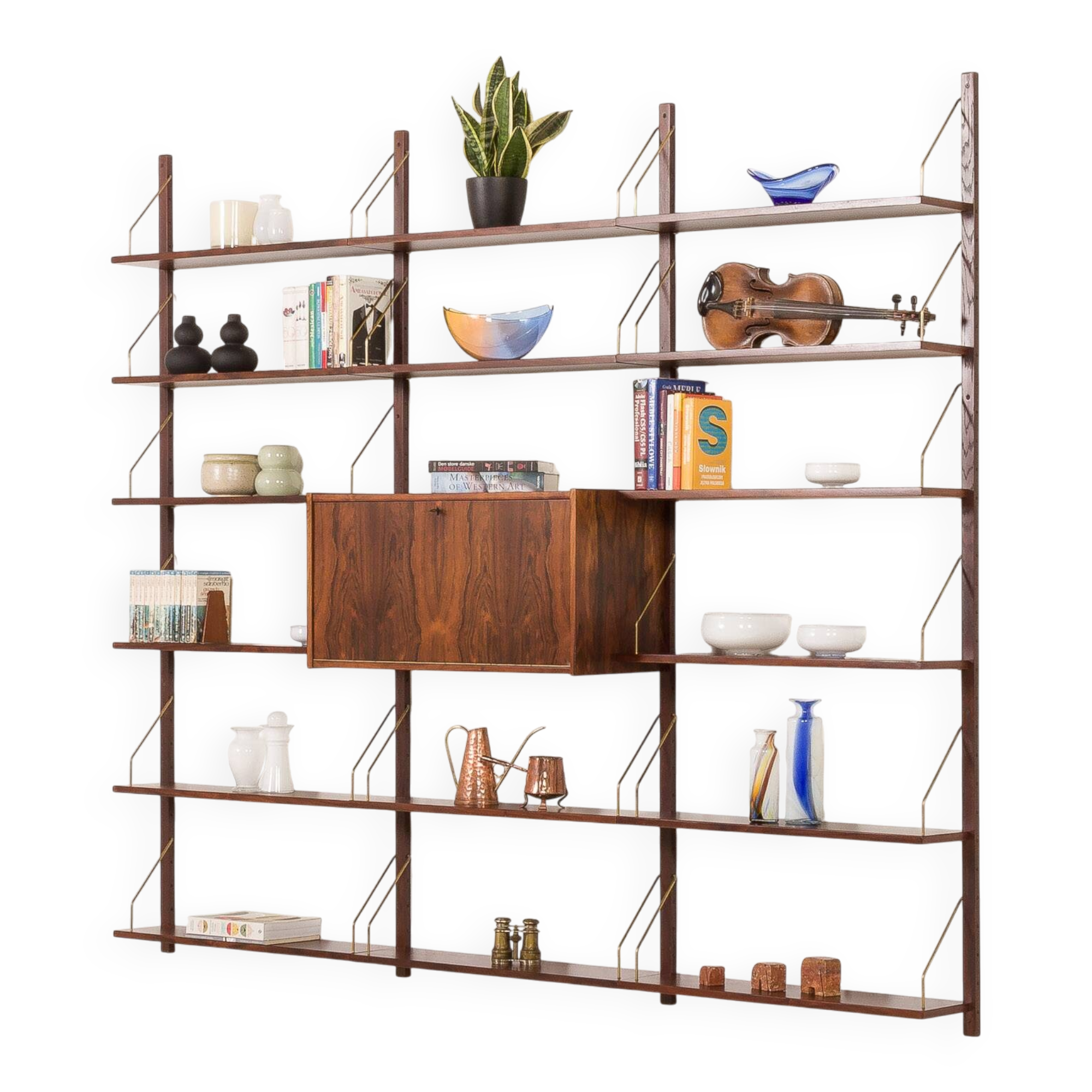 Scandinavian mid-century rosewood shelving unit attributed to Preben Sorensen, 1960s