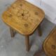 Set of 4 brutalist stools, handcrafted, 1960, flower.