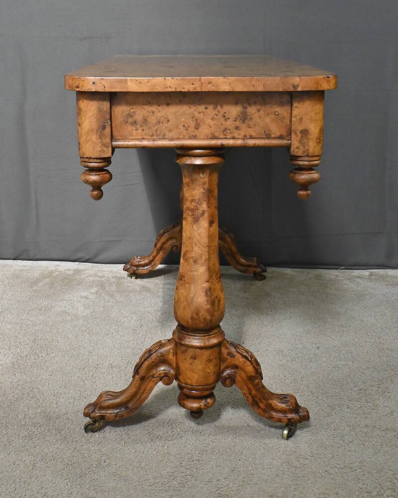 Victorian Amboyna Burl Desk, England – Late 19th Century