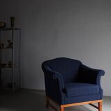 Navy boucle lounge chair | Sweden | 1940s