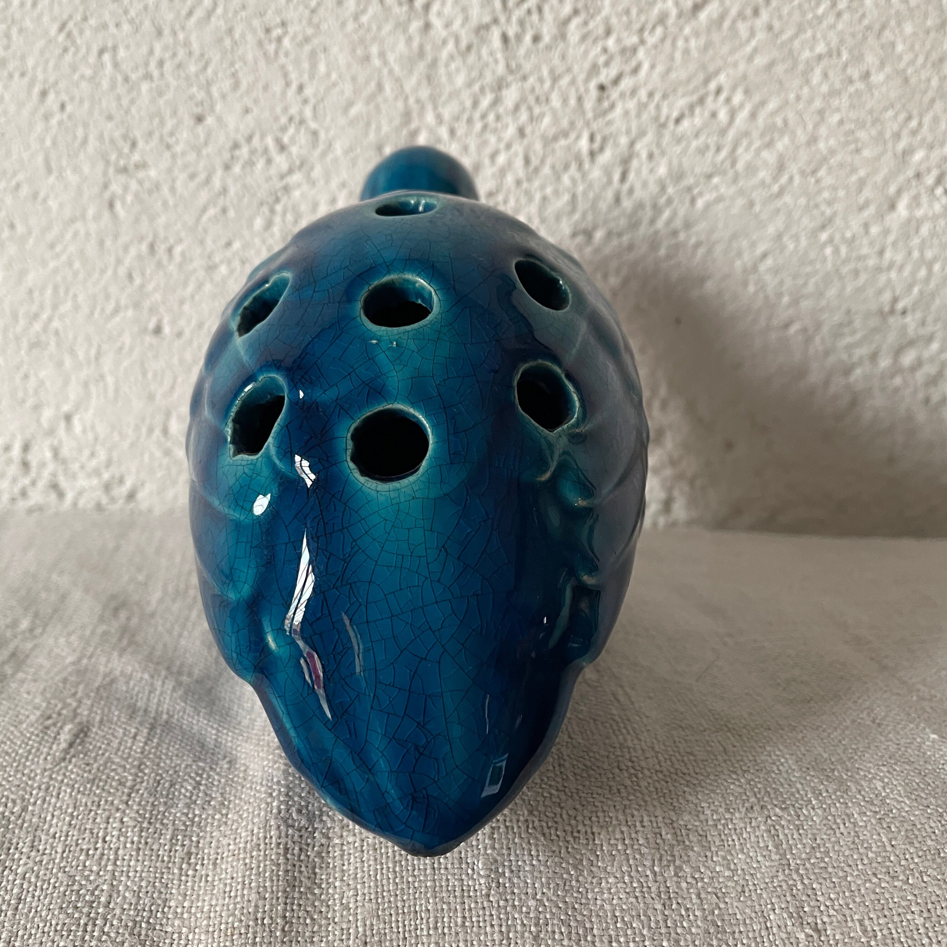 Vase pique flower ceramic design blue bird