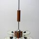 chrome and wood art deco pendant chandelier, circa 1930´s, bohemia