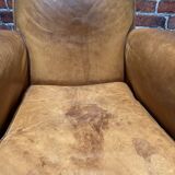 Fauteuil en cuir marron