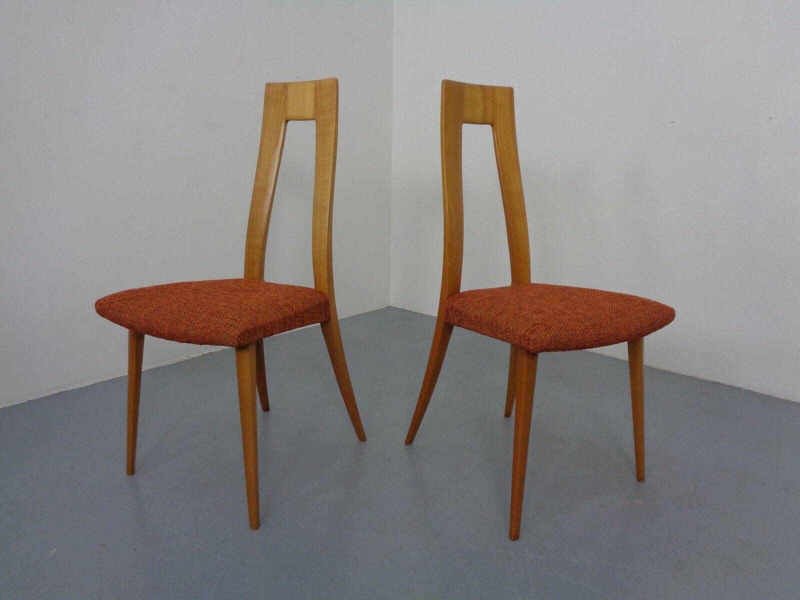 Cherry wood chairs by Ernst-Martin Dettinger, Germany, 1960s, set of 2.