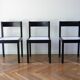 Ensemble de 6 chaises à manger noir et blanc du milieu du siècle