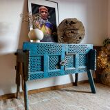 Ancient Indian furniture Damchiya blue